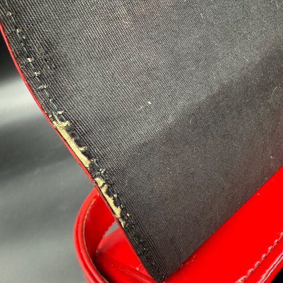 Vintage Purse 1950s Red Vinyl Handbag Mid Century Retro Fashion Accessory As Is - Picture 9 of 15